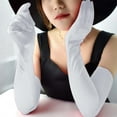 thumbnail image 6 of Adult Over Elbow Stretch Long Spandex Opera Gloves, White, 6 of 7