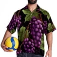 thumbnail image 4 of Grape Men's Short Sleeve Beach Shirts Hawaiian Button Down Casual Summer Printed Unisex Top, 4 of 6