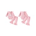 thumbnail image 2 of Cjfdfy Newborn Baby Girls Half First Birthday Outfit 1 / 2 Cake Embroidery Long Sleeve Striped Romper With Bell Bottom 1/2 Birthday Girl Clothes 1St Birthday Girl Outfit, 2 of 9