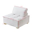 thumbnail image 7 of Onbeam Ottoman Square Lazy Chair - Accent Chair for Living Room Armchair - Single Reading Chair with Removable Pillow - White, 7 of 7