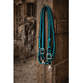 thumbnail image 5 of Roping Knotted Horse Tack Western Barrel Reins Nylon Braided Emerald Green Black 60701, 5 of 5