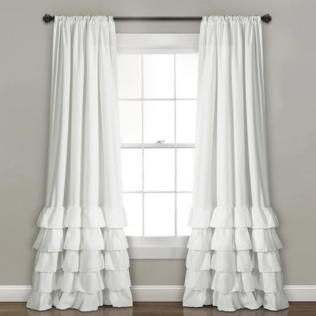 UPC 848742068922 product image for Lush Decor Allison Ruffle 84  x 40  Solid White 3  Rod Pocket 2-Piece Set Window | upcitemdb.com