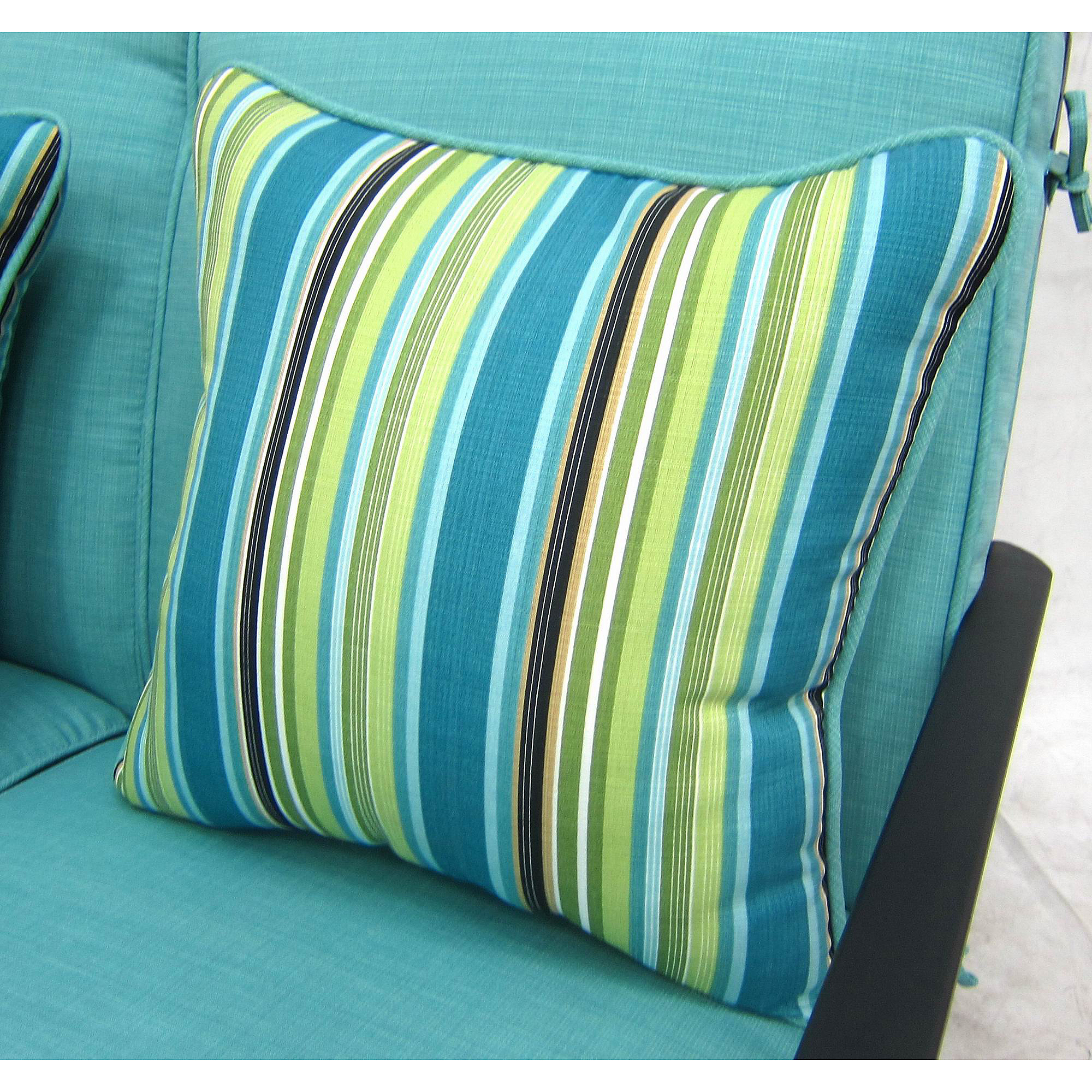 Mainstays Rockview 4-Piece Patio Conversation Set, Seats 4 with Blue Cushions - image 3 of 5