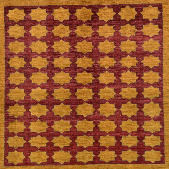 Ahgly Company Indoor Square Abstract Red Abstract Area Rugs, 3' Square