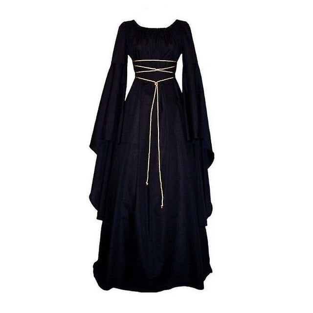 Robe Maxi Médiévale Renaissance d'Halloween pour Femmes, Costume Gothique
