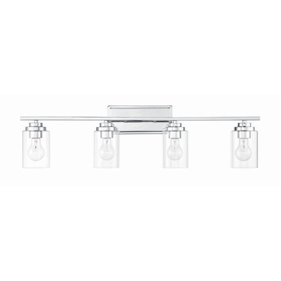 Craftmade - Clark 4 Light 35 in. Chrome Finish Vanity Light with Clear Glass