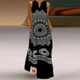 thumbnail image 3 of Women's Summer Casual Dresses 2024 Women's Vintage Tribal Print Dresses Daily Casual Sleeveless V-Neck Boho Evening Dresses, 3 of 6
