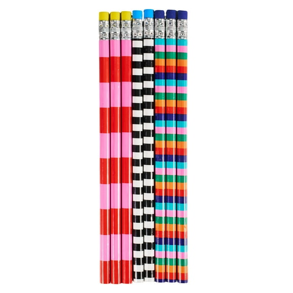 U Style Striped No. 2 Pencils, Made from FSC Wood, 8-pack