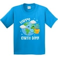 thumbnail image 3 of Inktastic Happy Earth Day Cute Smiling Planet Earth with Tree Youth T-Shirt, 3 of 5