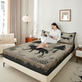 thumbnail image 4 of Feelyou Farmhouse Wolf Animal Bed Sheets, Western Woodland Wildlife King Sheets, Christmas Snowflake Sheet Set, Ultra Soft Bedroom Decor, 4-Piece, 4 of 7
