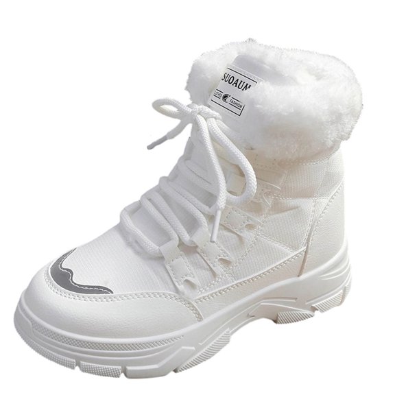 Wensltd Womens Outdoor Winter Boots High Top Design Lace-Up Fashion Snow Boots for Hiking