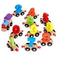 thumbnail image 2 of FNNMNNR Wooden Train With Numbers Educational Toy  Multicolor Wooden Dragging Intellectual Building Blocks Toy Car, 2 of 5