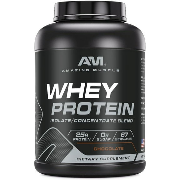 Amazing Muscle Whey Protein (Isolate & Concentrate - Chocolate Flavor - 5 Lbs