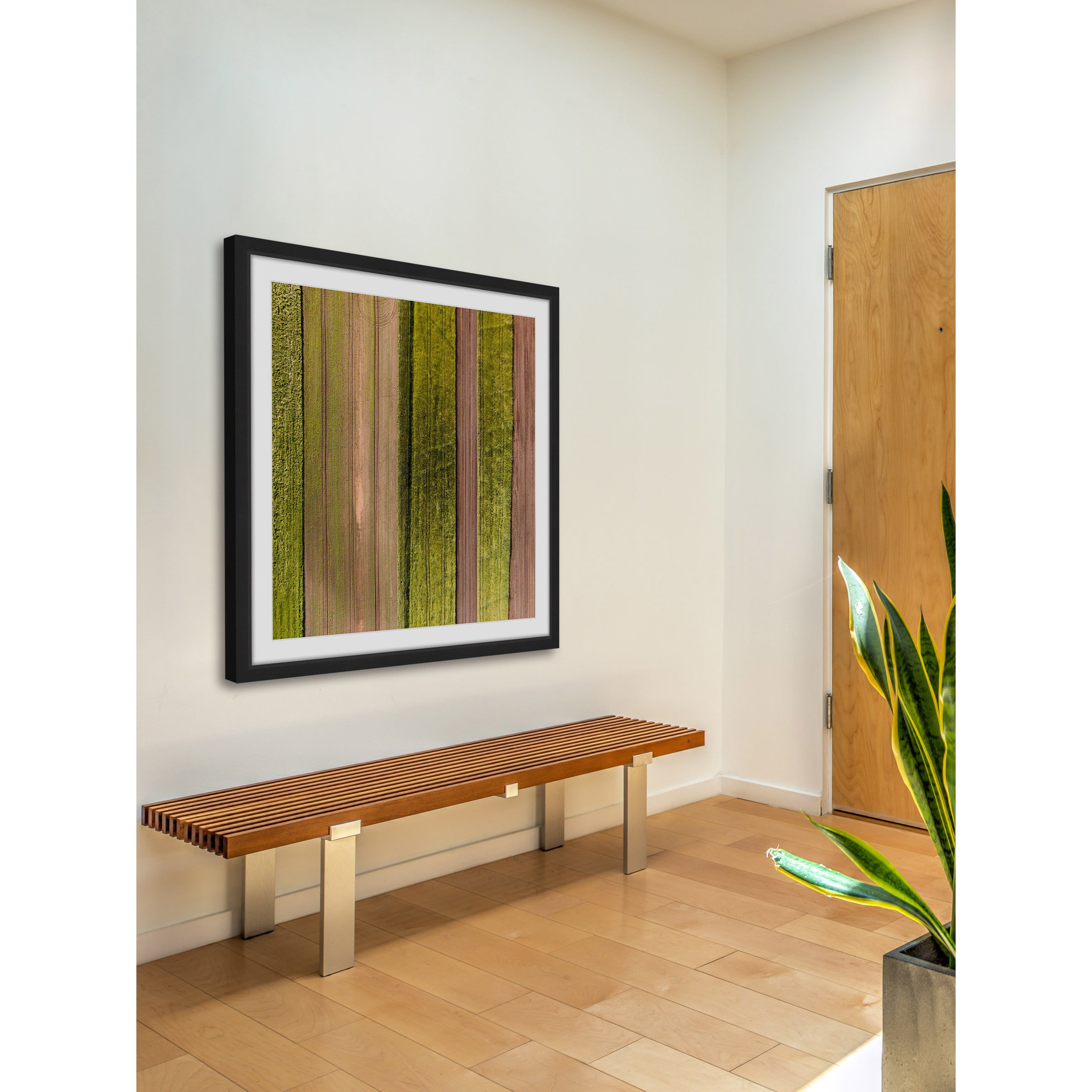 Marmont Hill "Crop Rows" By Karolis Janulis Framed Painting Art Print, 24.0" x 1.5"
