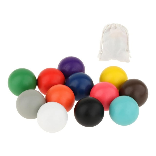 12Pcs Colorful Wooden Ball Toys Educational Toys Preschool Learning Material for