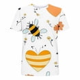 thumbnail image 3 of Women's Plus Size Casual Bee Print T-Shirt Crew Neck Short Sleeve Festival Tee Top for Daily Wear, 3 of 5