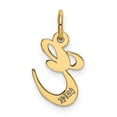 thumbnail image 3 of 14k Yellow Gold Small Fancy Script Letter E Initial Charm Pendant, 3 of 4