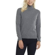 Invisible World Women's 100% Cashmere Sweater Ribbed-Neck Turtleneck