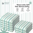 thumbnail image 7 of HEIRLOOM COMFORT Fiesta Stripe Dish Towels 12 Pack, 18x26 Inch, 100% Cotton, Ultra Absorbent & Reusable, Quick Drying Kitchen Towels for Cleaning, Cooking, Drying, Easy care, Green Multicolor, 7 of 7