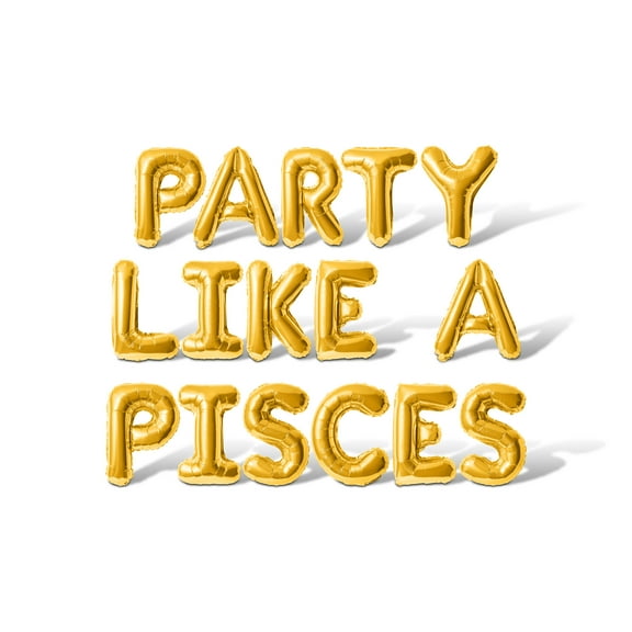 Letter Balloons - PARTY LIKE A PISCES 16" Inch Alphabet Letters Foil Mylar Balloon Birthday Party Banner (Gold)
