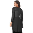 thumbnail image 4 of Alvivi Women's Long Sleeve Open Front Cardigan Chiffon Bolero Shrug Sweater Cover Up Blouse Tops Black 3XL, 4 of 5