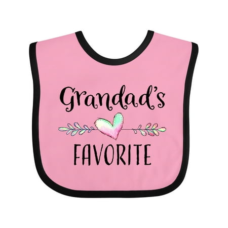 

Inktastic Grandads Favorite- Heart Grandchild Gift Baby Boy or Baby Girl Bib