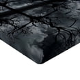 thumbnail image 2 of Ambesonne Landscape Fitted Sheet, Trees Night Sky Cloud, Full Size, Black White Grey, 2 of 3