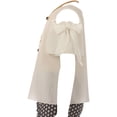 thumbnail image 2 of Little Girl Cold Shoulder Bow Sleeve Top Summer Ruffle Short 2 Pieces Set Girls Set (21JK13S) White 4, 2 of 3