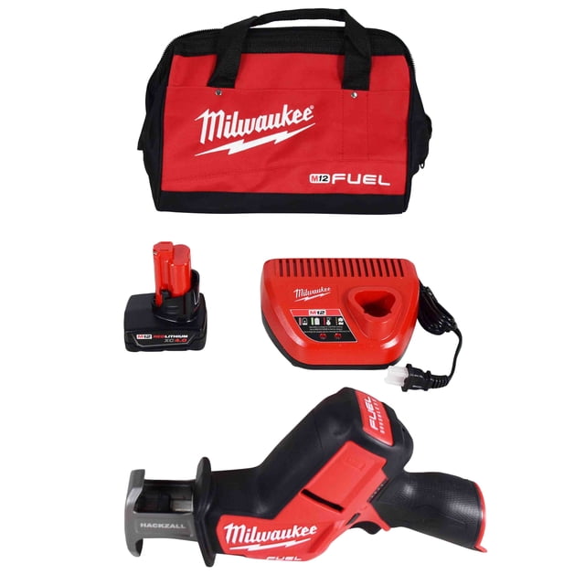 Sierra Recíproca Milwaukee M12 FUEL HACKZALL 2520-20 + Batería 5Ah – 12V, Sin Escobillas, Inalámbrica