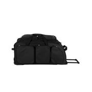 Travelers Club 30-inch Rolling Multi-Pocket Upright Duffel Bag - Black