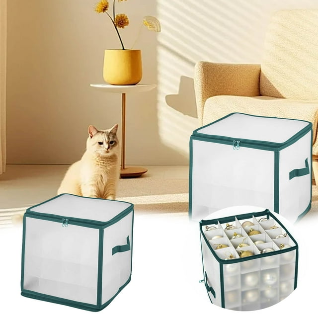 Home Textile Storage Practical Organizer for Seasonal and Ornament Display with Clear Grid for Safe Easy Seasonal Storage