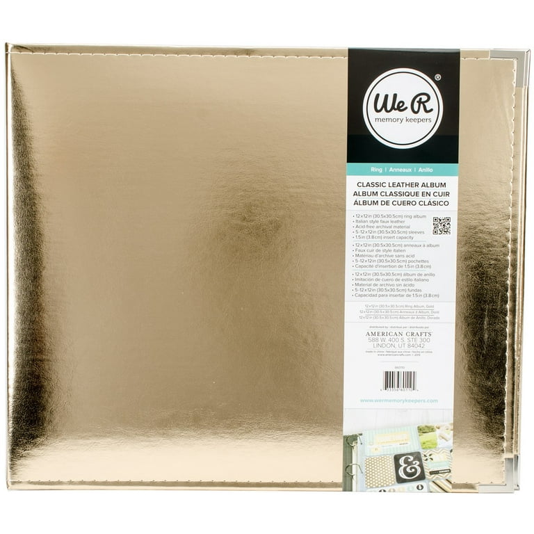 Scrapbook Leather Gold 12X12 