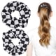 thumbnail image 1 of 2 coleteros para mujer con estampado de tablero de ajedrez, elásticos para el cabello, 1 of 8