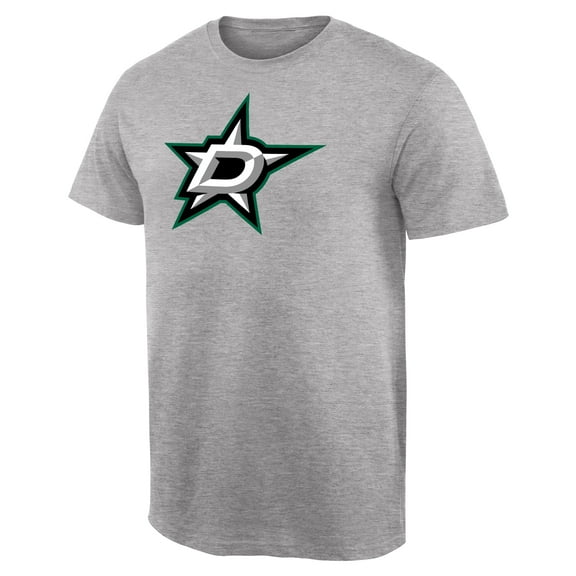 Men's Ash Dallas Stars Team Primary Logo T-Shirt