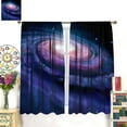 thumbnail image 3 of Outer Space Blackout Curtains Colorful Fantasy Starry Sky Galaxy Universe Purple Art Print for Kids Bedroom Living Room Kitchen Decor Rod Pocket Window Drapes 2 Panels 84x84in, 3 of 6