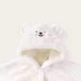 thumbnail image 4 of DJDLJWCJ Baby Hooded Cape Cute Bear Fleece Winter Poncho Soft Thick Warm Kids Bear Cape White Size 6M, 4 of 5