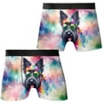 thumbnail image 3 of Hippie Scottish Terrier Portrait Watercolor Tie-Dye Vintage Styles All Over Print Boxer Briefs Underwear for Men Dad Scottie Dog Lover Gifts - 00014, 3 of 6