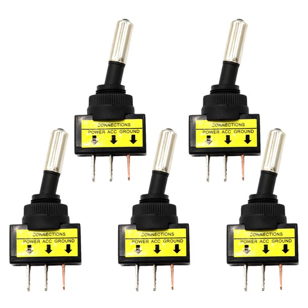 5 Unids 12 V 20a Led Luz Spst con./desc. Interruptor de Palanca Del Eje de Balancín 3pins - rojo Sunnimix Interruptor de luz LED