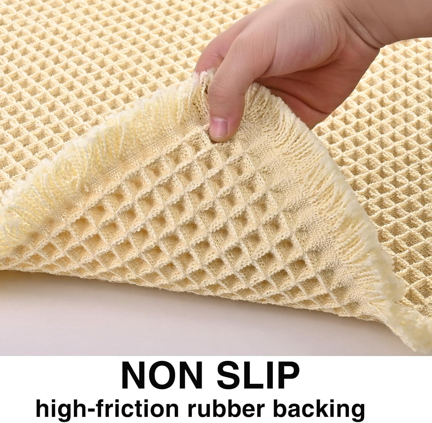Bathroom Rugs, Absorbent Non Slip Bath Rugs, Machine Washable Bath Mats for Bathroom Floor, Tub and Shower,Beige 17x24"