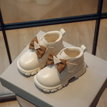 

Cathalem Girls Fuzzy Boots Fashion Winter Children Boots Boys And Girls Ankle Boots Thick Soles Flat Bottoms Non Girls High Heels Shoes White 2.5 Years