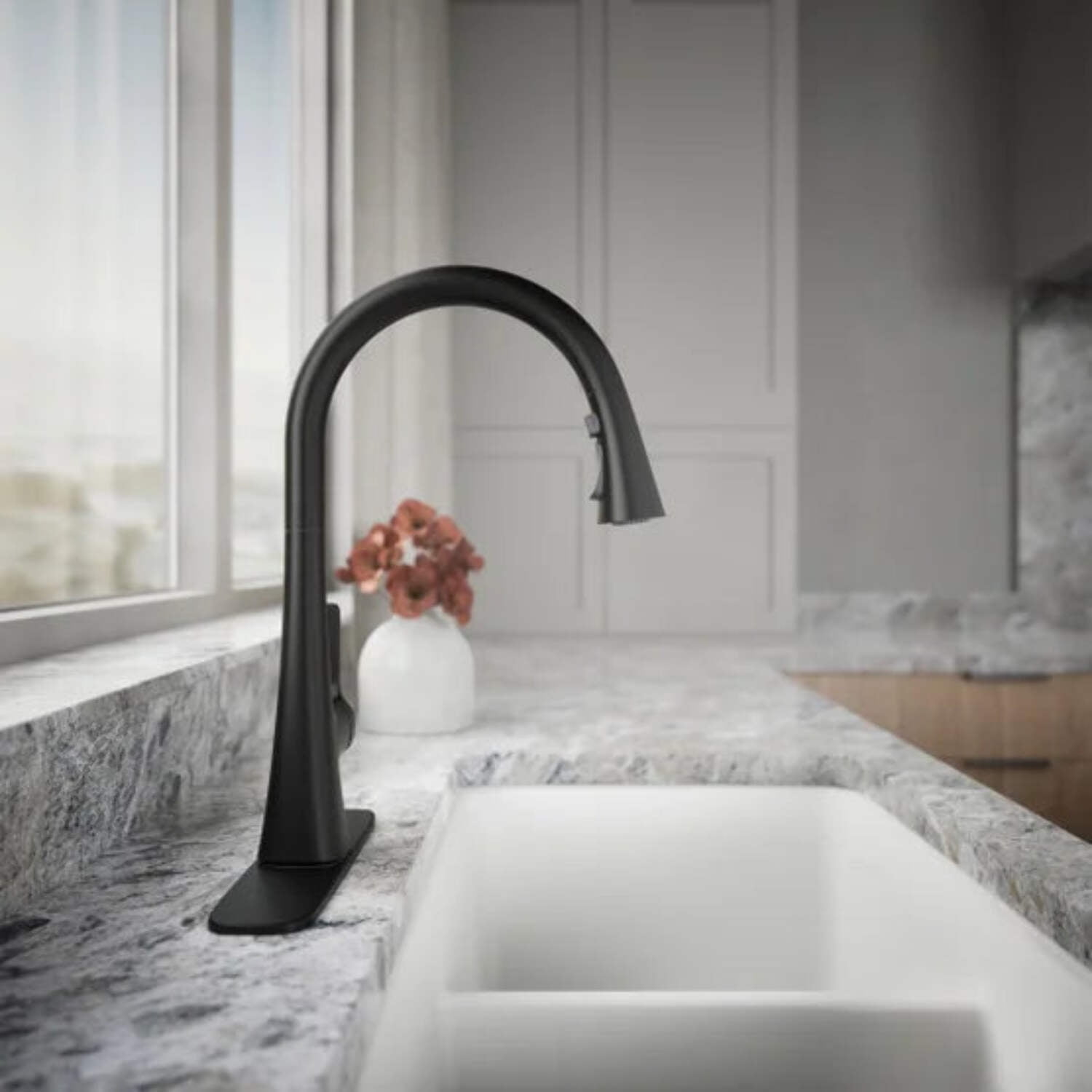 KOHLER PULL -DOWN KITCHEN FAUCET MATTE BLACK FINISH