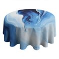 thumbnail image 4 of Blue White Marble Pattern Round Tablecloth 60"x60",Wrinkle Wipeable Table Cloth for Kitchen Dining Room Picnic Patio Party, 4 of 6