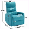 thumbnail image 2 of Recliners: Manual Swivel Rocker Fabric Recliner, Navy Blue Living Room Chair | Navy Blue | Metal Base, 2 of 15