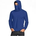 thumbnail image 5 of JXMVOJ Unisex Rash Guard Solid Long Sleeve Hooded Face Mask Ice Silk Anti-Uv Apparel Summer Cool Elegant Loose Casual Sunscreen Hiking Running Athletic Sun Protection Shirts, 5 of 9