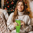 thumbnail image 3 of 40 oz Christmas Tumbler with Handle Grinchmas Cups Gifts for Women Adults Girls, Stainless Steel Christmas Insulated Tumblers with Lids and Straws, Green, 3 of 6