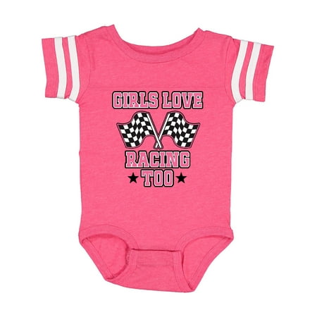 

Inktastic Girls Love Racing Rally Flags Gift Baby Girl Bodysuit