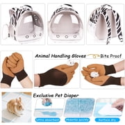 Portable Small Animal Backpack with Zebra Printing, Space Capsule Bubble Pet Carrier Cage Travel for Guinea Pig, Rabbit, Hamster, Bird, Bearded Dragon, Sugar Glider, Squirrel, Tortoise, Lizard