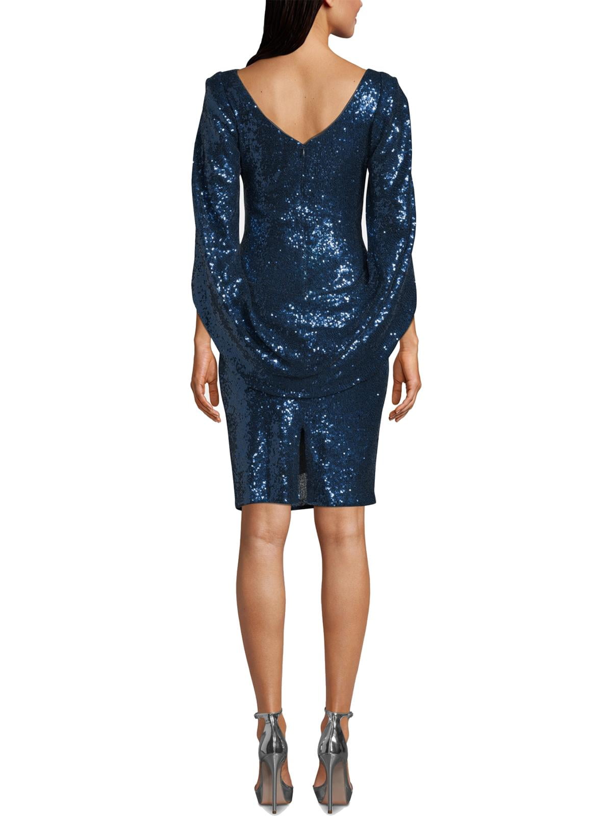 betsy and adam draped back sheath dress