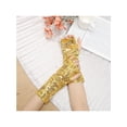 thumbnail image 5 of INSPIRE CHIC Women's Sparkle Sequin Arm Warmers Wrist Cover Fingerless Gloves Arm Sleeve for Disco Party Gold, 5 of 6
