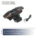thumbnail image 3 of Unique Bargains Gaming Trigger Mobile Game Controller 1 Pair G6 Six-Finger Linkage Button Burst Shooter Black, 3 of 5